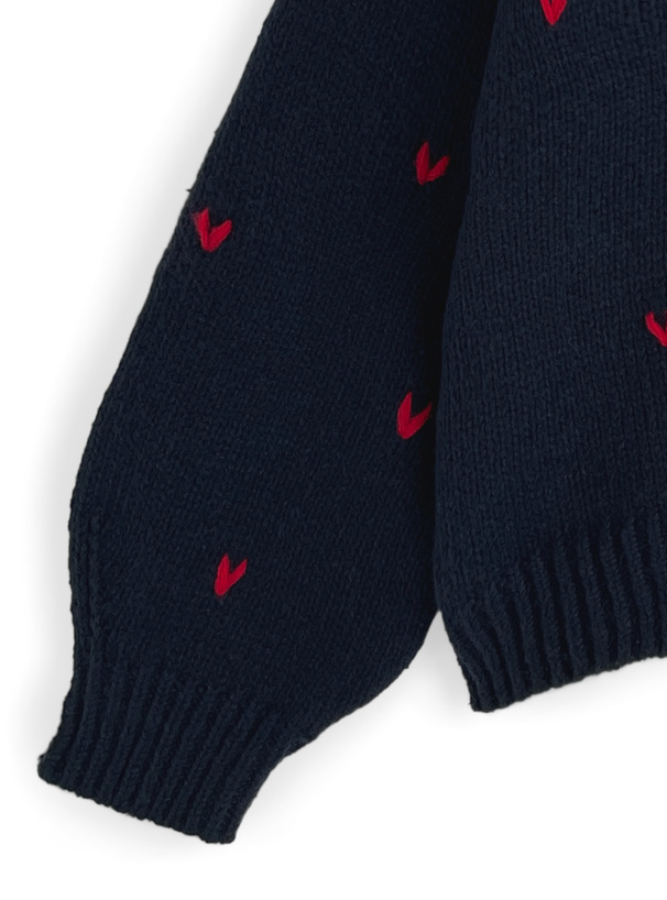 ハート刺繍ニットトップス