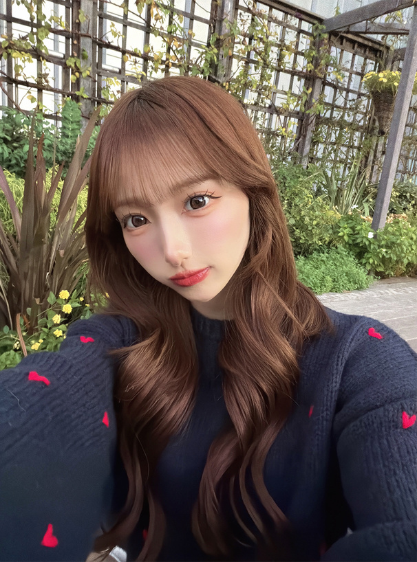 ハート刺繍ニットトップス