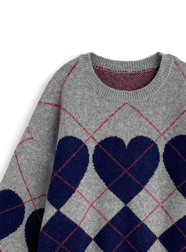 アーガイル柄ニットトップス[so42] | レディースファッション通販の