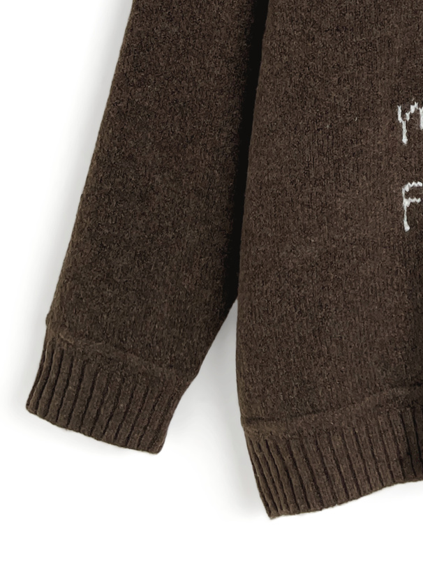 レオパード柄ナンバーロゴニットトップス