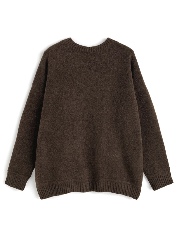 レオパード柄ナンバーロゴニットトップス