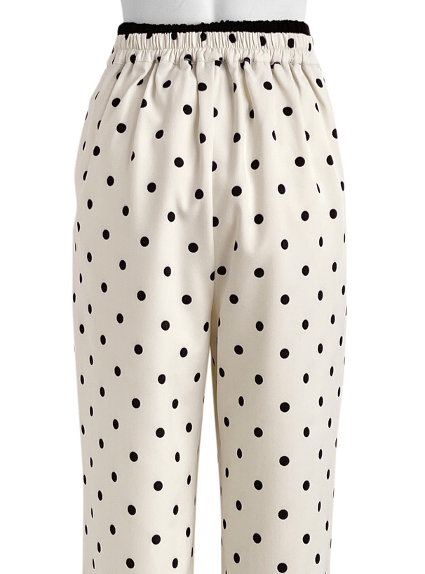 ドット柄レイヤード風ワイドパンツ