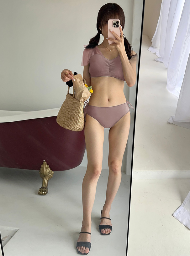チュールリボンビキニ水着