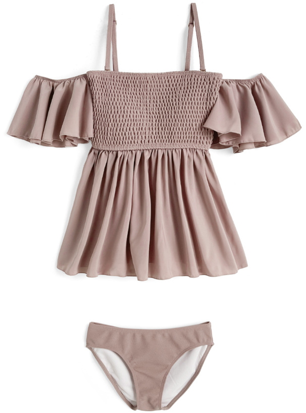 フリルオフショルダーフレアビキニ水着