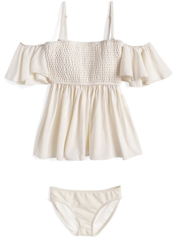 フリルオフショルダーフレアビキニ水着