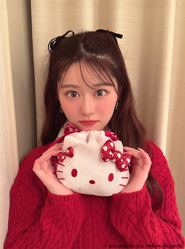 サンリオキャラクターズコラボ ハローキティクリスマスフェイス巾着