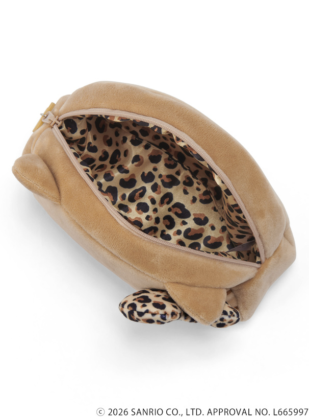 サンリオキャラクターズコラボ　レオパード柄日焼けハローキティフェイスポーチ