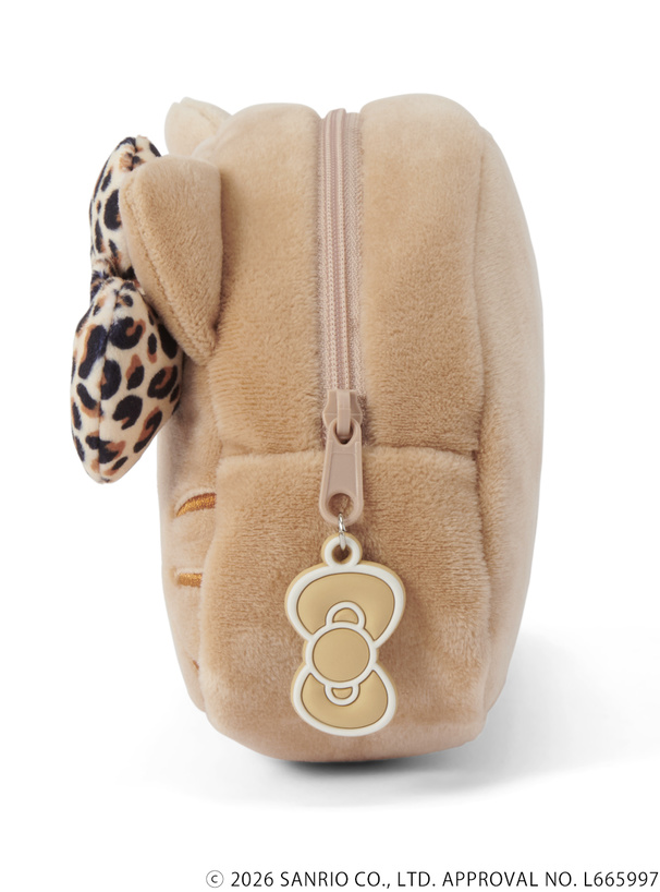 サンリオキャラクターズコラボ　レオパード柄日焼けハローキティフェイスポーチ