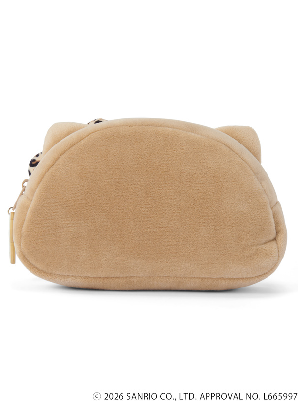 サンリオキャラクターズコラボ　レオパード柄日焼けハローキティフェイスポーチ