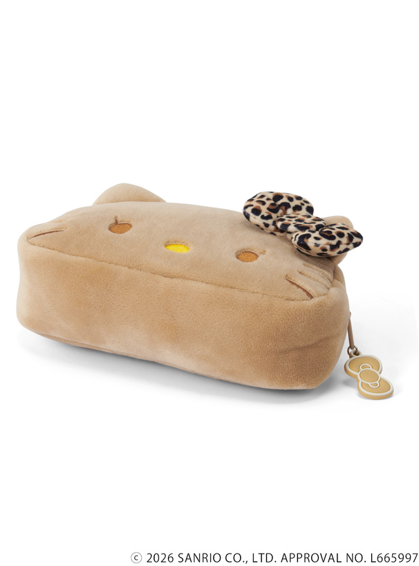 サンリオキャラクターズコラボ　レオパード柄日焼けハローキティフェイスポーチ