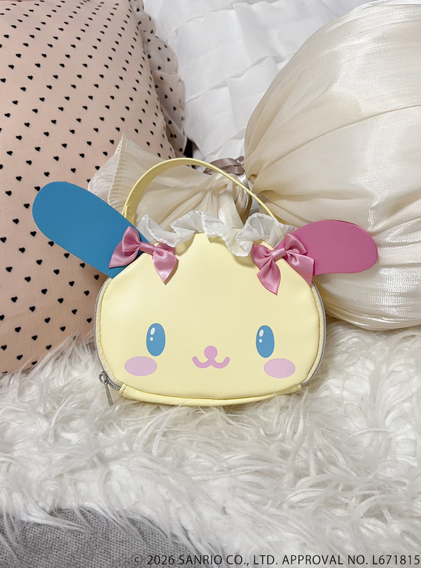 サンリオキャラクターズコラボ　ヘッドドレスウサハナフェイスミニメイクポーチ