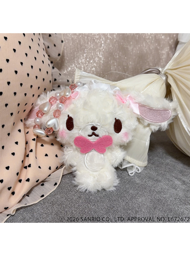 サンリオキャラクターズコラボ　くるくるファーヘッドドレスシュガーバニーズしろうさマスコット