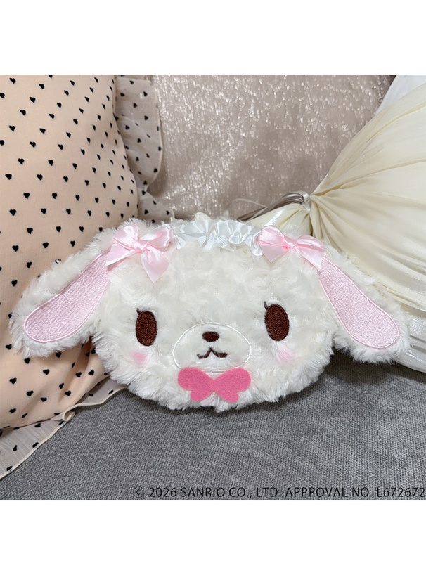 サンリオキャラクターズコラボ　くるくるファーヘッドドレスシュガーバニーズしろうさフェイスポーチ