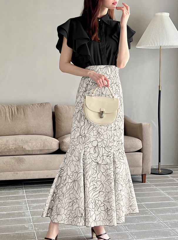 花柄刺繍マーメイドスカート[ta022] | レディースファッション通販の ...