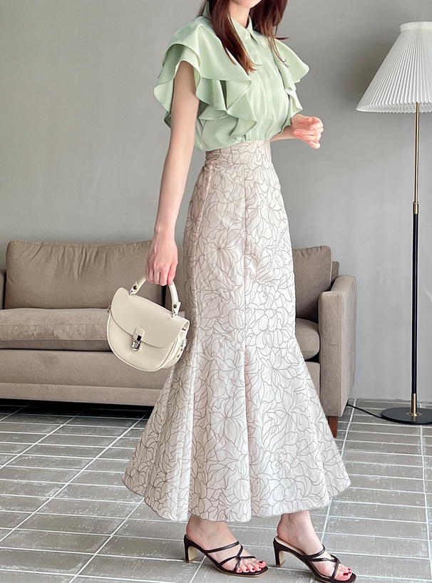 花柄刺繍マーメイドスカート[ta022] | レディースファッション通販の