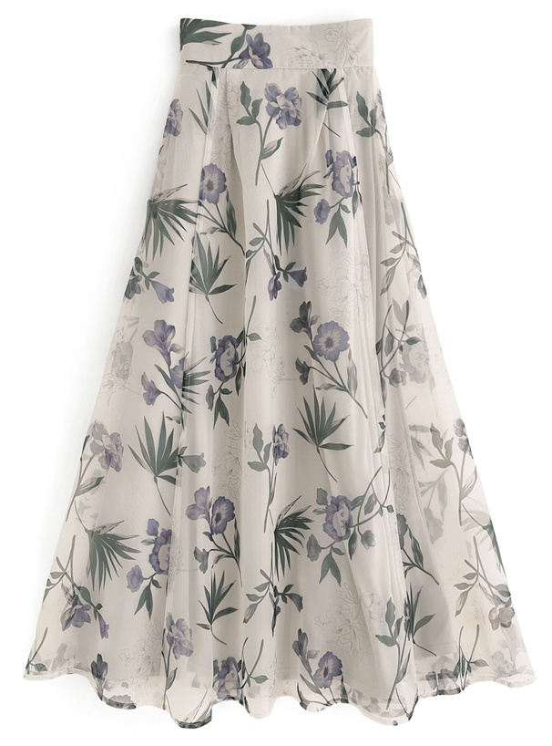 花柄オーガンジーフレアスカート[ta027] | レディースファッション通販 ...