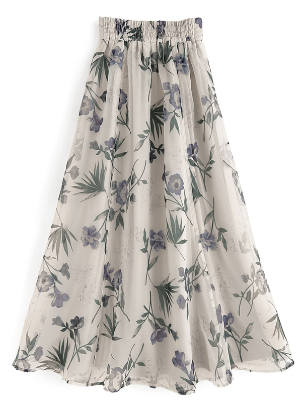 花柄オーガンジーフレアスカート[ta027] | レディースファッション通販 
