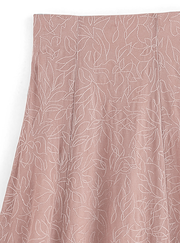 花柄刺繍シアーフレアスカート