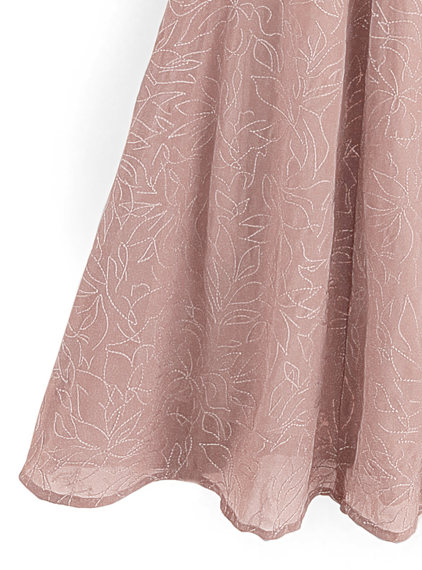 花柄刺繍シアーフレアスカート
