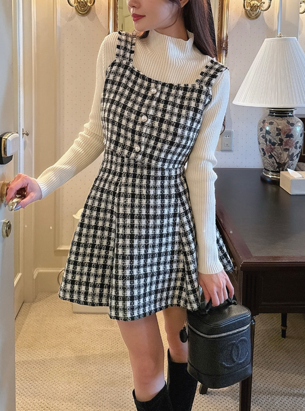 ラメツイードビスチェ×インパン裏地付きフレアミニスカートセットアップ