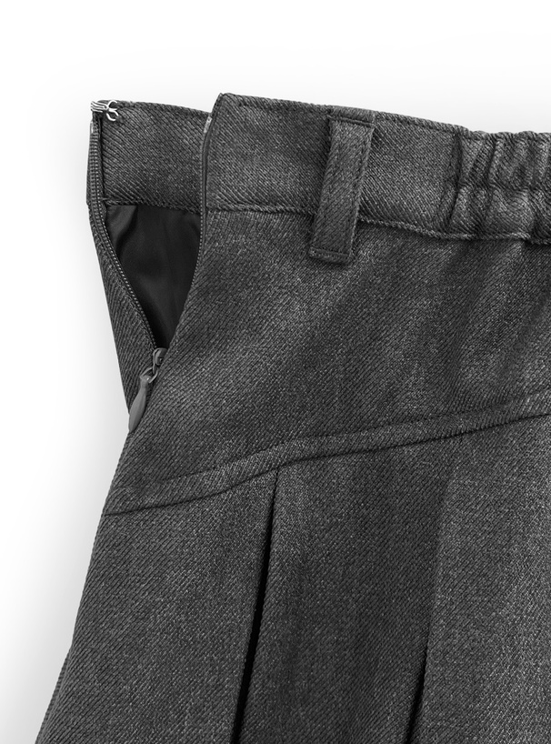 インパン裏地付きバックプリーツミニスカート