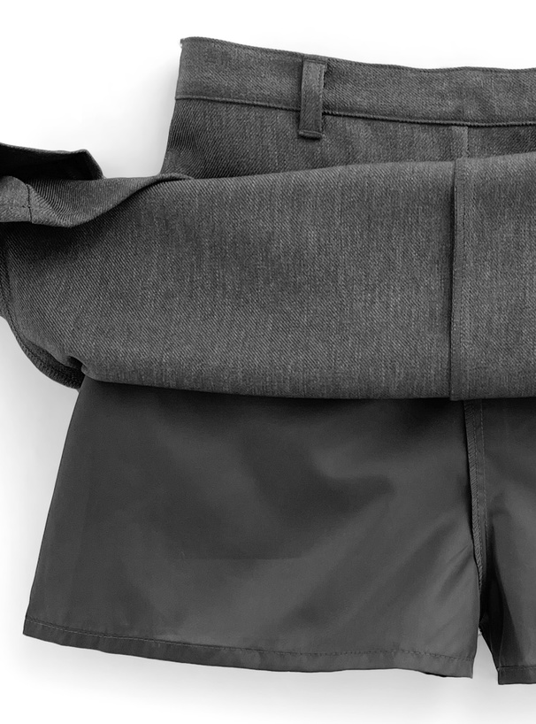 インパン裏地付きバックプリーツミニスカート[ta193] | レディース