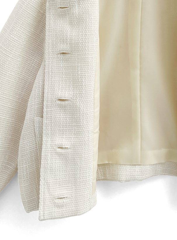 ジャケット×プリーツミニスカートツイードセットアップ