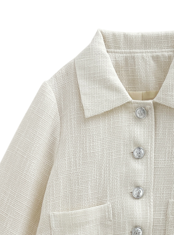 ジャケット×プリーツミニスカートツイードセットアップ