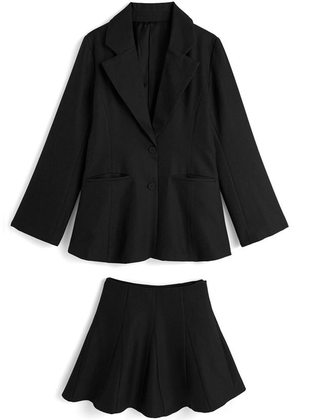 テーラードジャケット×フレアミニスカートセットアップ[ta205