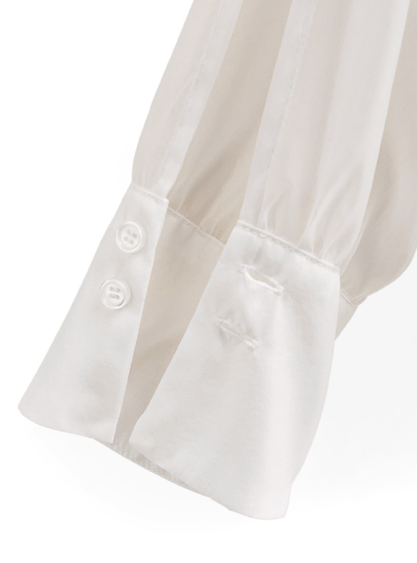 インナー付きドロストリボンシアーシャツ