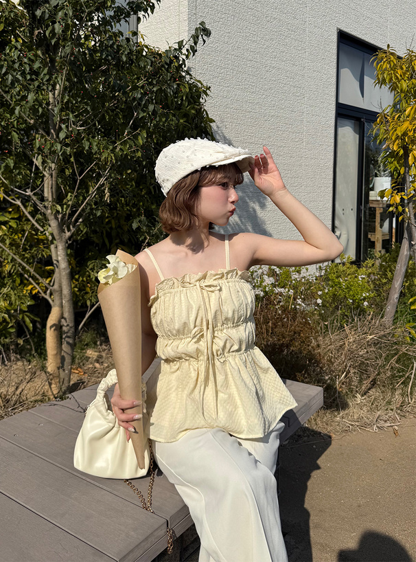 フリルリボンキャミソールビスチェ