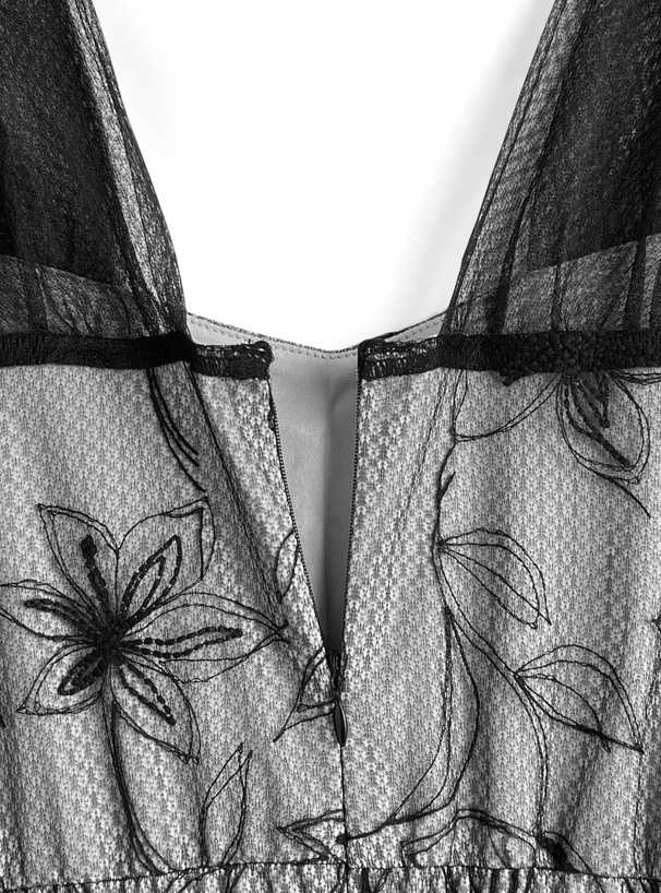 フラワー刺繍チュールワンピース[ta229] | レディース