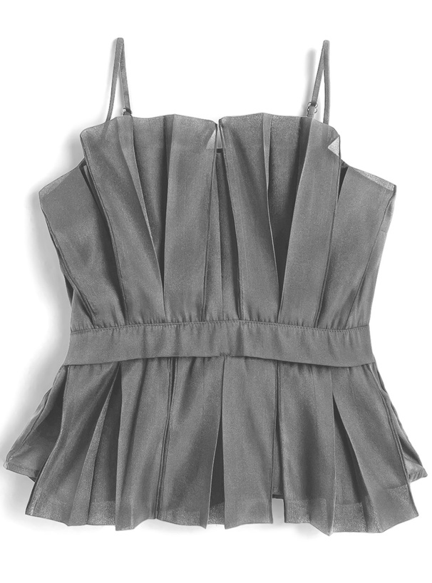 オーガンジータックキャミビスチェ