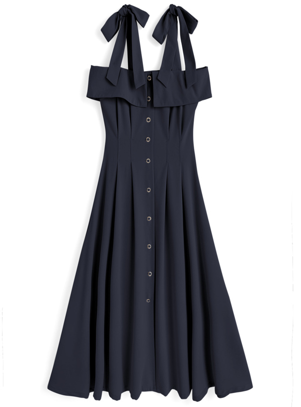 ショルダーリボンワンピース/グレー | ALL ITEM | OBLI