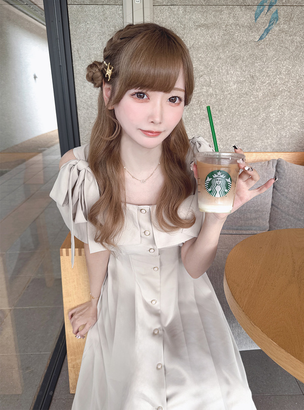 オフショルショルダーリボンワンピース