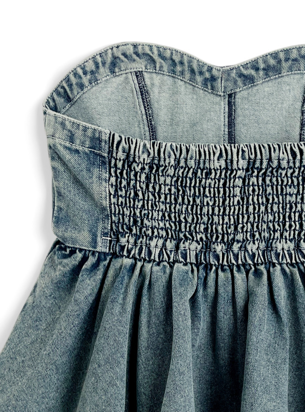 デニムチューブトップス