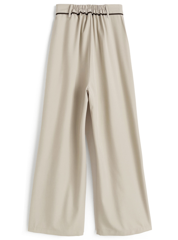 パイピングラインタックワイドパンツ