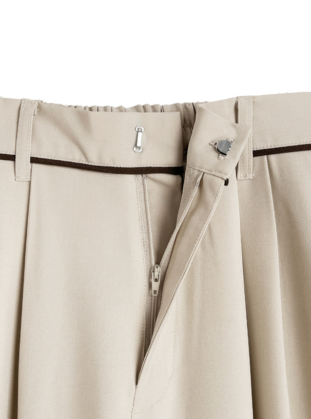 パイピングラインタックワイドパンツ