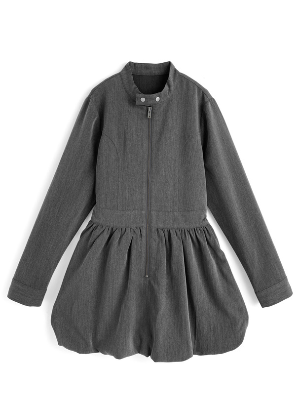 シビラミニワンピース ZARA ビーズシフォンミニワンピース グレー - メルカリ