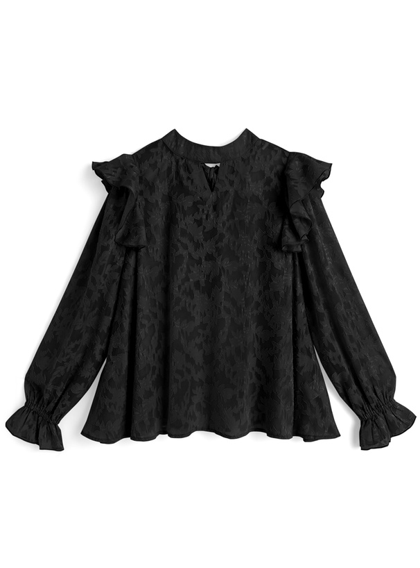 前後2Wayリボンタイジャガードブラウス[ta298]