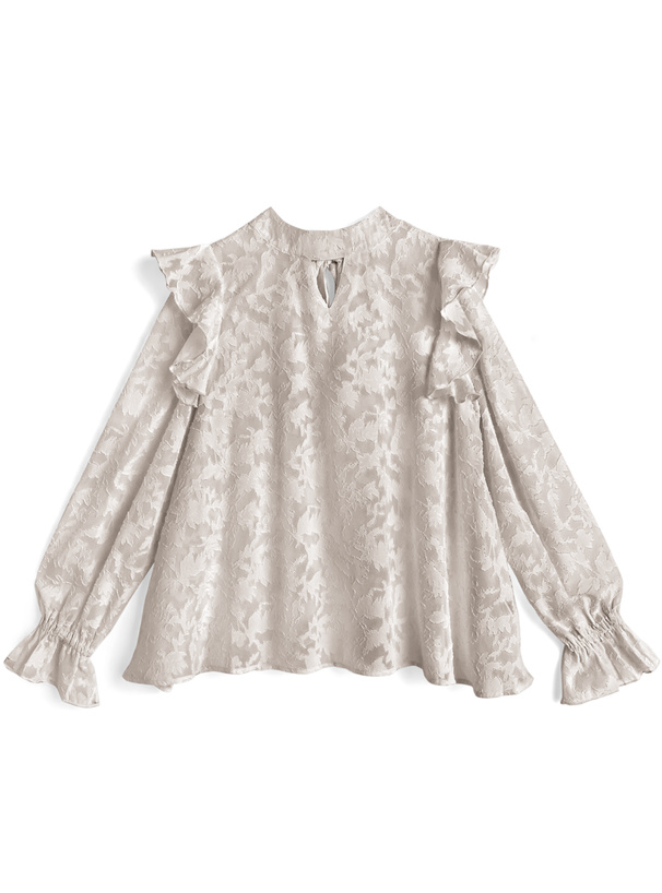 前後2Wayリボンタイジャガードブラウス