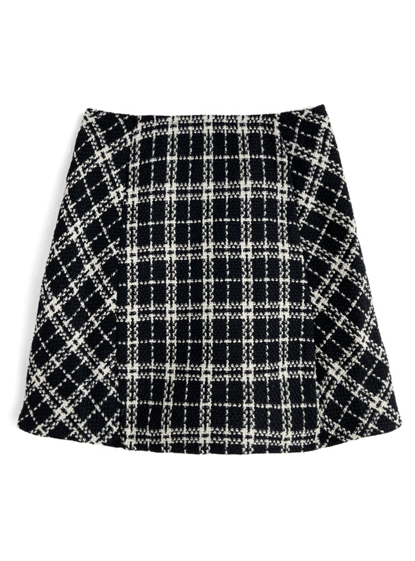 インパン裏地付きツイードチェックミニスカート[ta304]