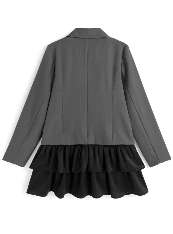 フリル付きグレー テーラードジャケット 2Wayフリル付きテーラードジャケット[ta314] | レディースファッション