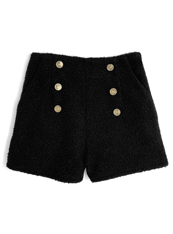 ゴールドボタンブークレショートパンツ