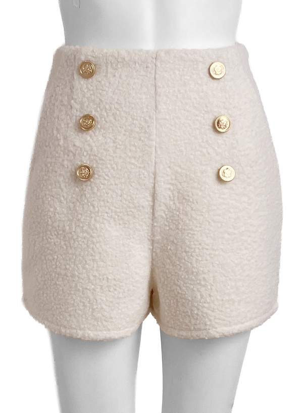 ゴールドボタンブークレショートパンツ