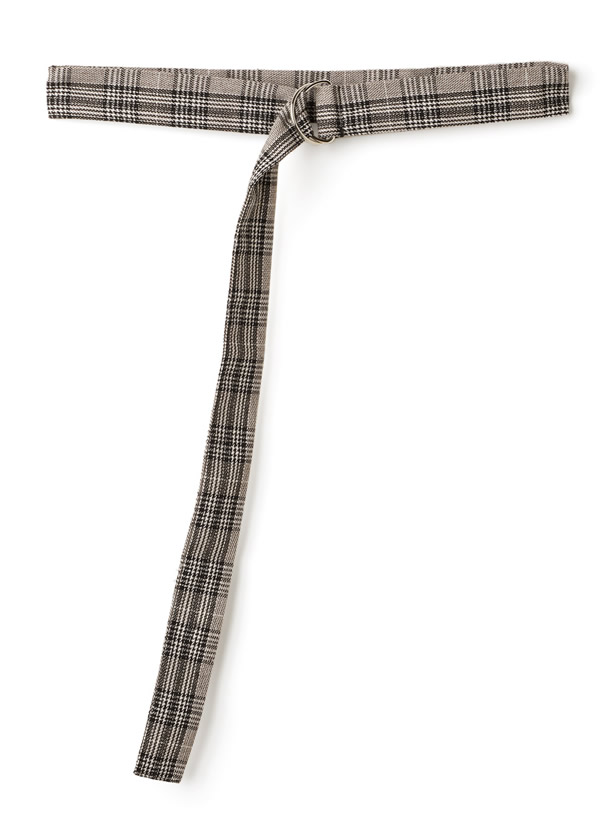ベルト付きチェック柄シャツワンピース