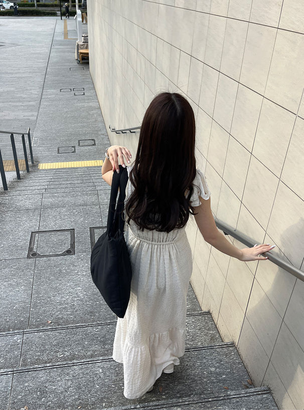 ふくれストライプリボンショルダーワンピース[tg677a ふくれストライプリボンショルダーワンピース[tg677a