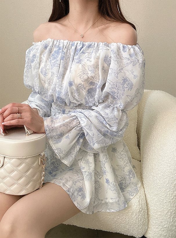 2Way花柄シフォントップス