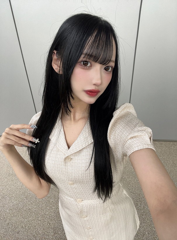 リボンツイードテーラードミニワンピース