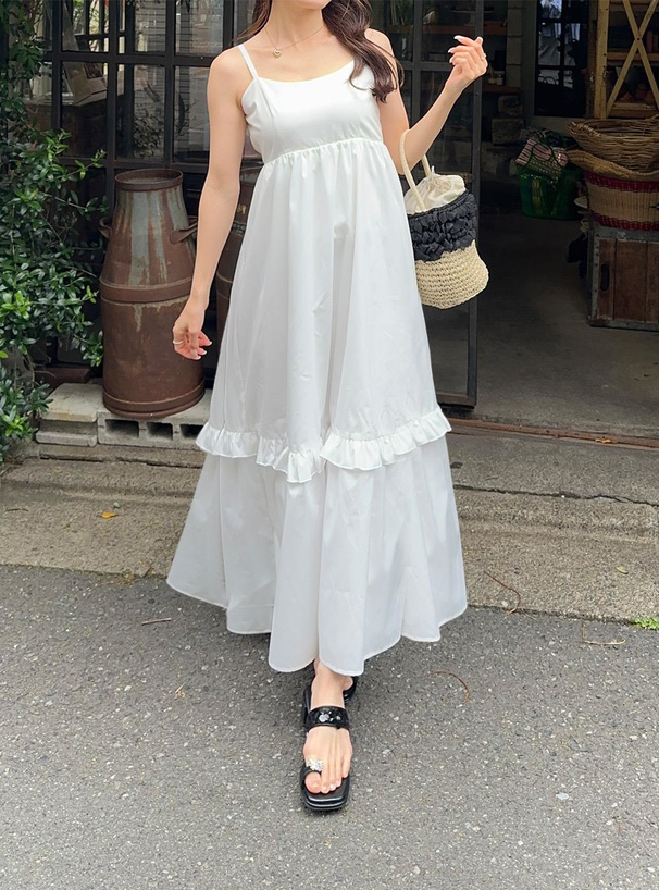 ティアードフリルキャミソールワンピース[tg842] | レディース